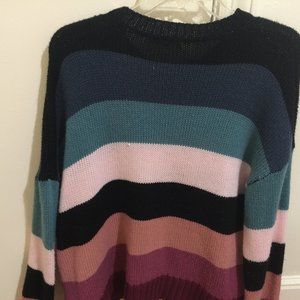 multi-color strip Junior's sweater